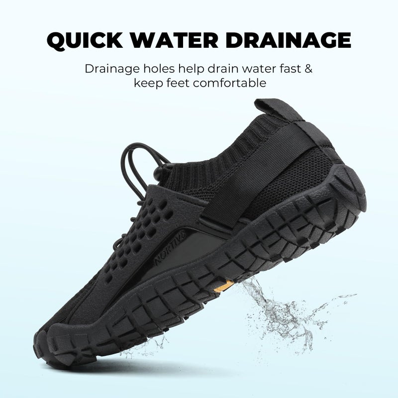 NORTIV 8 Womens Barefoot Water Sports Shoes - Outdoor Athletic Pool Swim Hiking Aqua Shoes, Black - 8 (Treklady-2) - Image 3